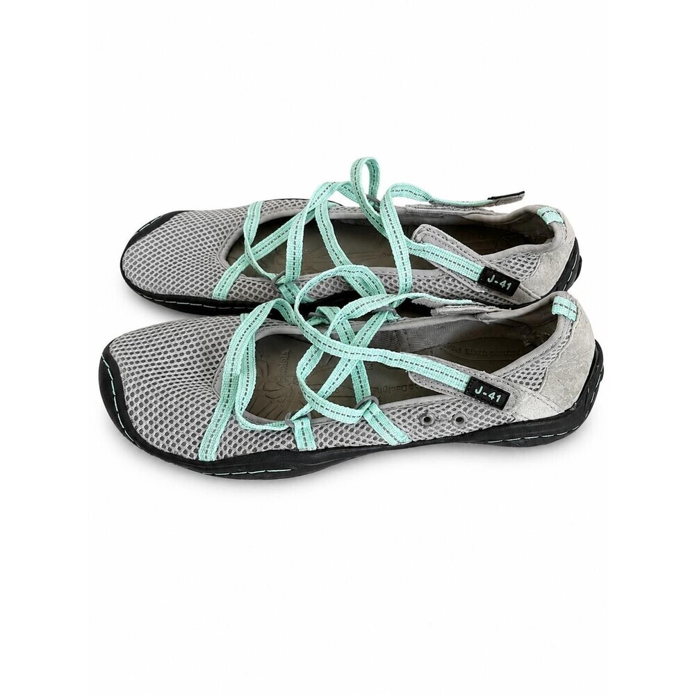 JAMBU J41 BAREFOOT Design Womens Shoes Gray Mint Green Strappy Water Size 8